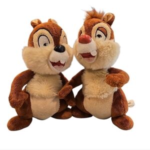 DISNEY CHIP N' DALE MINI BEAN BAG PLUSH SET. 9"....